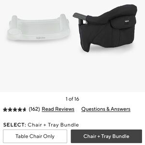 Inglesina Black Clip-On High Chair with Tray